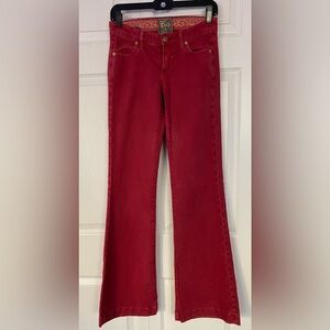 Rich & Skinny Flare Leg Jeans Red size 24